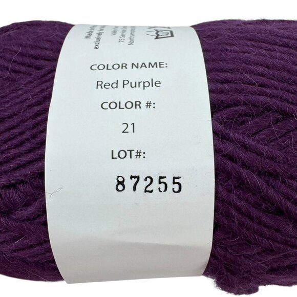 Valley Yarn Berkshire Lot of 4 Skeins Red Purple Wool & Alpaca Made in Peru - Picture 4 of 6
